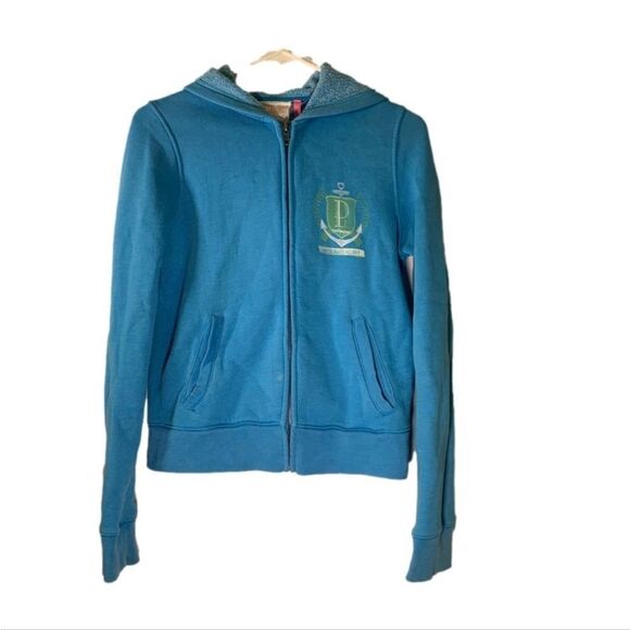 PINK Victoria’s‎ Secret Small Blue Zip Up Hoodie - Picture 1 of 5